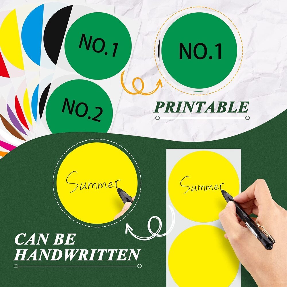 3465 300 3 Inch Color Coding Sticker 10 Assorted Colors Circle Labels Dot - Picture 3 of 6